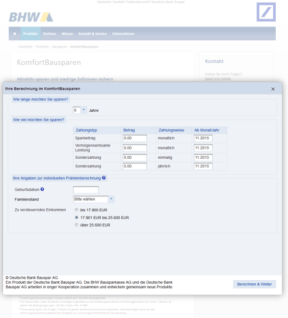 Deutsche Bank Bauspar "KomfortBausparen" (deutsche-bank-bauspar.de/content/komfort_bausparen.html 16.11.15)
