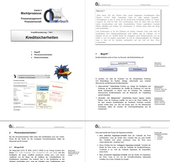 Dieses 8-seitige PDF erläutert die verschiedenen Formen von Kreditsicherheiten