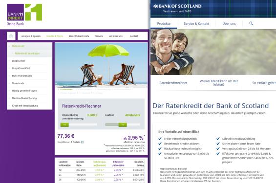 Bank11 Ratenkredit / Bank of Scotland Ratenkredit im Darlehensvergleich